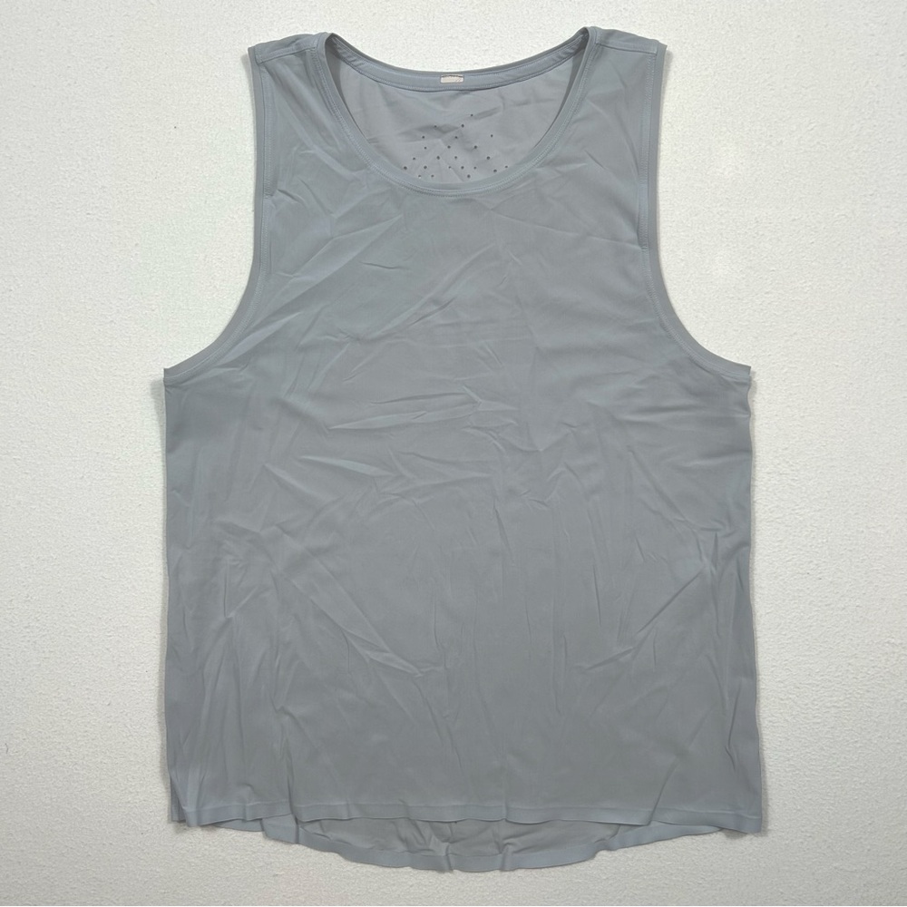 Lululemon light blue tank top with hole pattern along back